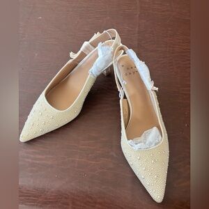 A New Day Ivory Pearl Slingback Heels